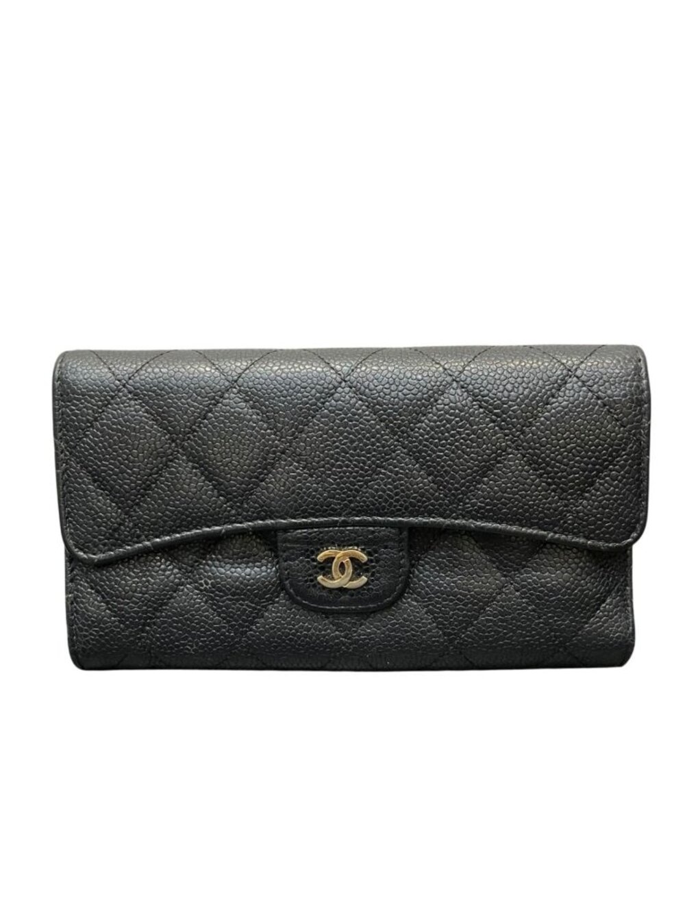 Chanel Quilted Wallet Caviar Leather